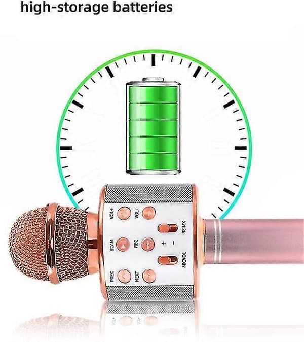 Blå Karaoke Mikrofon, mikrofon til børn, sjovt legetøj til 3-12 årige børn