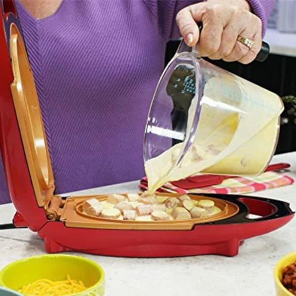 5 Minute Chef Rød Kobber Non-stick Elektrisk Kokekasserolle Røykfri