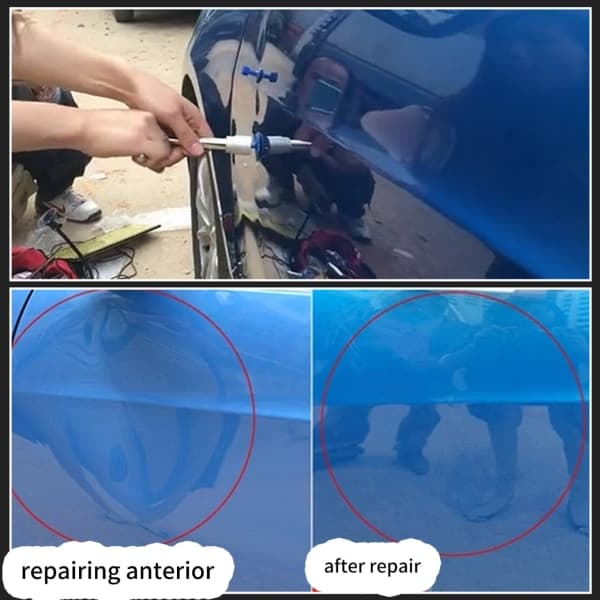 Bilbulkreparasjonstrekker T-bar sett Auto Body Mekanisk Platemetall Slide Puller Bilbulkfjerner med flikpute