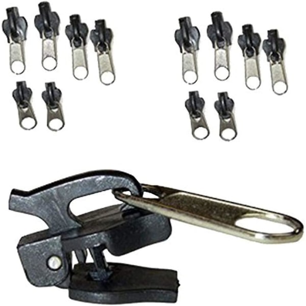Clip-on-blixtlås, blixtlås, Zlideon-blixtlås, metallblixtlås Reparationssats för kläder, väska, jackor, tält, bagage