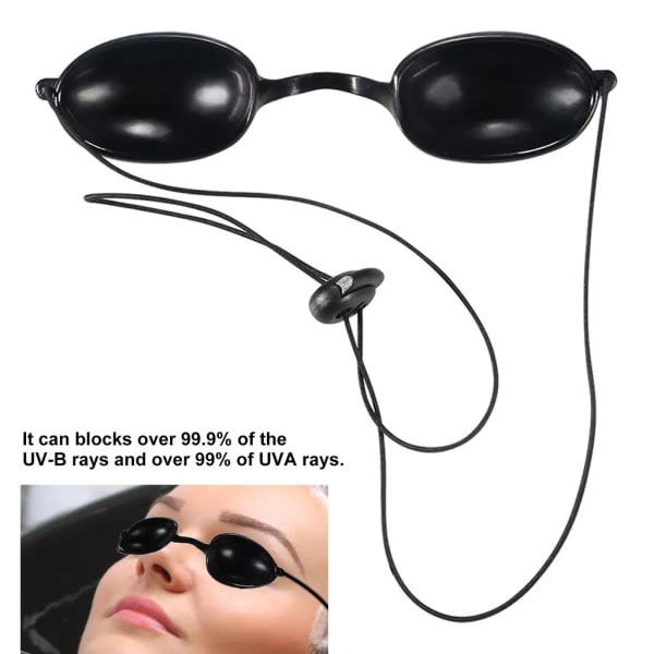 Fleksible Solarium Sikkerhedsbriller Eyewear UV beskyttelsesbriller Bærbare sorte briller Sikkerhedsbriller
