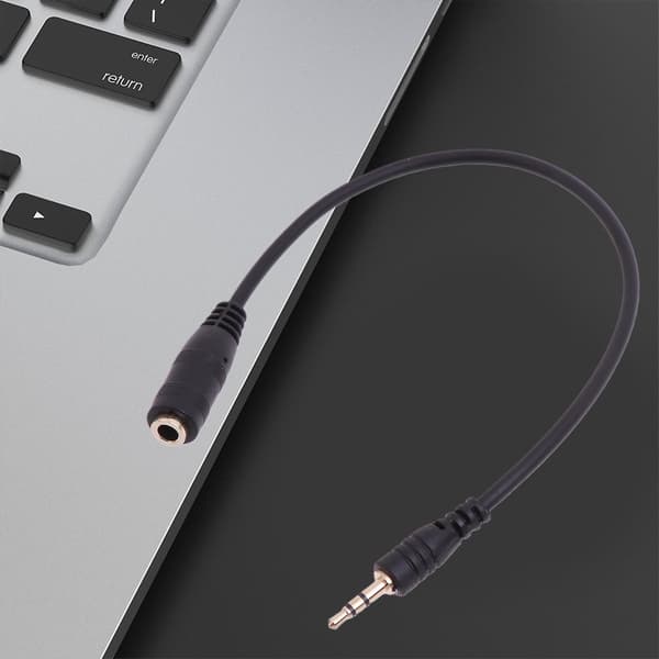 2,5 mm han til 3,5 mm hun stereo lydstik adapterkabel til hovedtelefoner 20 cm Elbow
