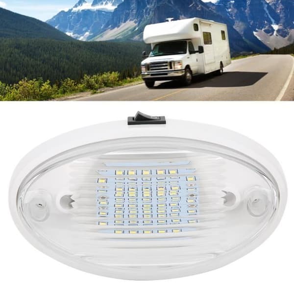 12V LED Taklampe - Høy Lysstyrke - 400lm - 24 LED-er - ABS - Innendørs