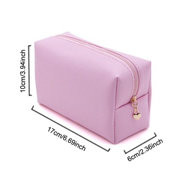 PU Kosmetisk Taske Bærbar Makeup Taske beige