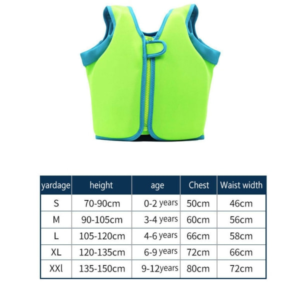 Barnens simväst Lär-att-simma bärbara dynor för småbarn GRÖN XL GREEN XL