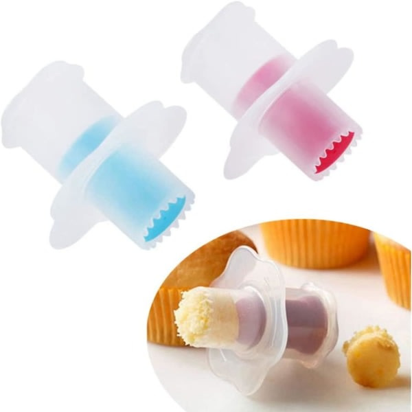Cupcake Piston Pastry Corer Dekoration Divider DIY Cake Filler Verktyg Cake Carriers (4 st, slumpmässig färg) zdq