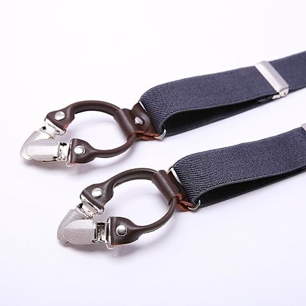 Herrar Byxor Suspender Y-forma Justerbara Suspenderar Byxhängare Salopette Suspenderar Starka Metallklämmor Herrar Suspenderar (Grön)