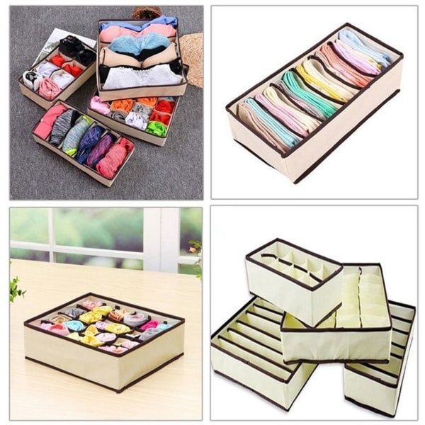 Underwear opbevaringsboks Strømper opbevaringspose 6 grid(1PC)