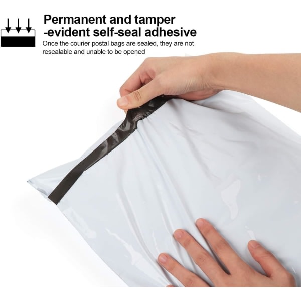Ekspresspakkepose - vanntett pose - hvit fortykket - 30*45cm - 100 plastposer i en pakke