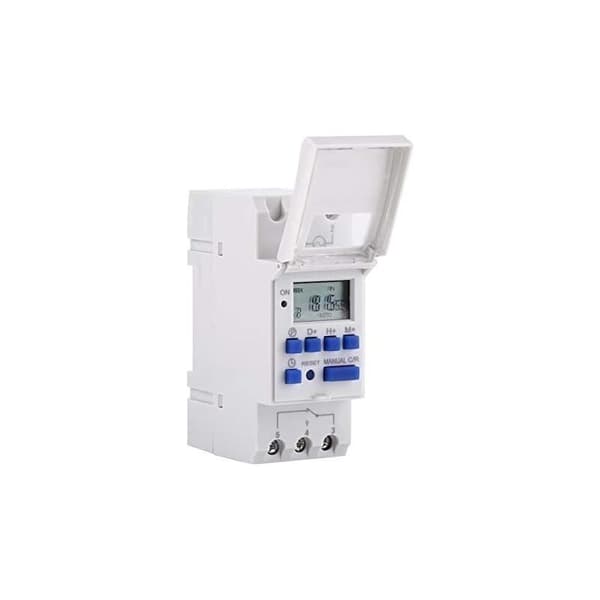 Programmerbar digital timer, LCD-skjerm, ukentlig tidsbryter med programmerbar timer på DIN-skinne (220V)