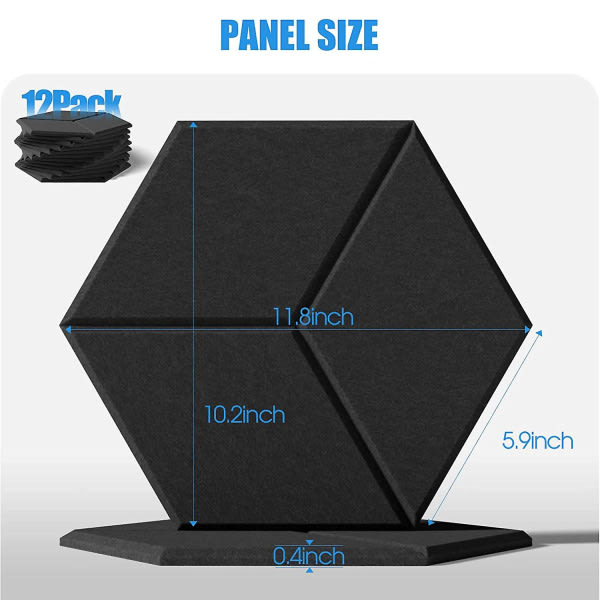 12-pack acoustic foam, self-adhesive soundproofing panels, for sound inputs