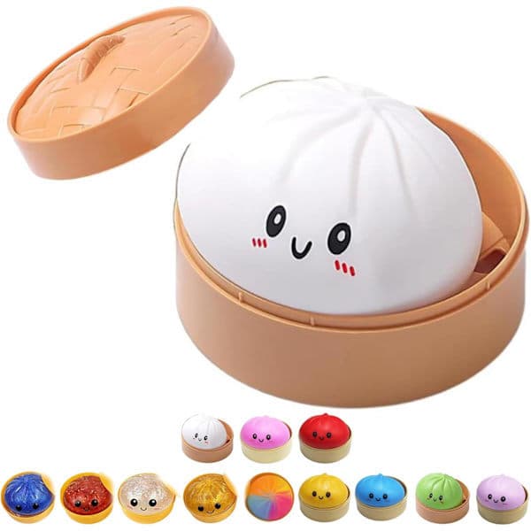 Dumpling Squishies Glitter Dumpling Mystery Box Farverige Dumplings Stressbolde Fidget Sensorisk Påskekurvfyld med Mad Damper Strækbar