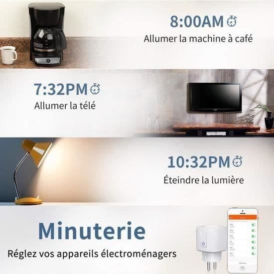 Smartplugg - 2-pakning - 16A - Kompatibel med Alexa og Google Home - Fjernkontroll