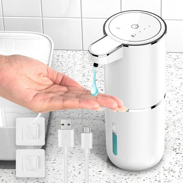 Automatisk såpedispenser, 380 ml såpedispenser med infrarød bevegelsessensor, USB oppladbar, IPX5