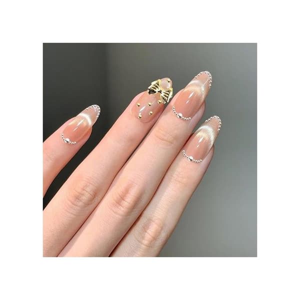 Nagelberlocker - Set med 3 askar - 36 olika designer - Guld- och silverstjärnor - Rosetter och pärlor