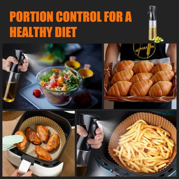 Matoljespray 220 ml, matoljesprøyte til airfryer, tilbehør til airfryer, svart