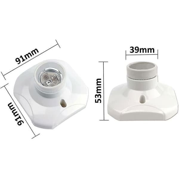 E27 Taklampebase - PZCC - PZCC - 6-pakning - Keramikk 500℃ - 60W
