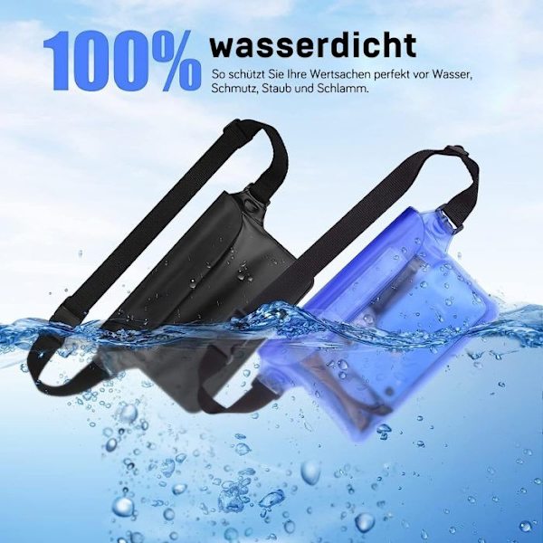 2-pack Vattentät Midjeväska Telefonfodral Vattensport Midjeväska H076