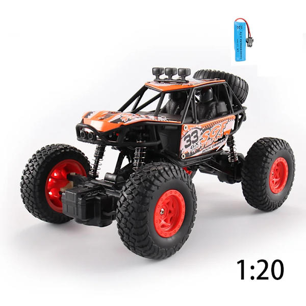 1:20 Barnens fjärrstyrda bil leksak krockbeständig laddningsbar klättringsbil terrängfordon leksaksbil modell pojke julklapp 1-20 orange 1B