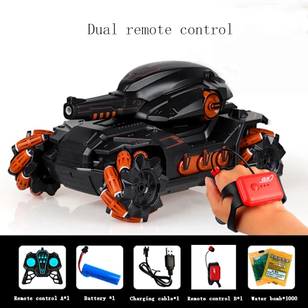 2.4g RC-bil leksak 4WD vattenbombstank RC-leksak skytte konkurrenskraftig geststyrd tank fjärrkontroll driftbil barn pojkar leksaker RC-Brown2