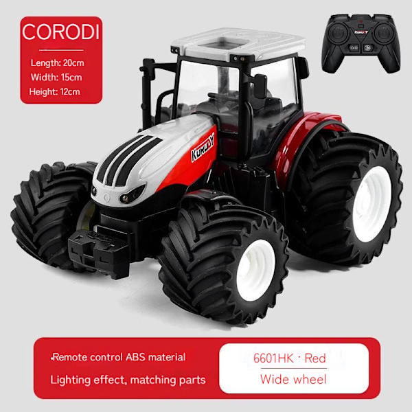 2,4 GHz RC Traktor Trailer med LED-strålkastare Bondgårdsleksakssats 1:24 Fjärrstyrd Bil Lastbil Bondgård Mock Barn Pojkpresent A2