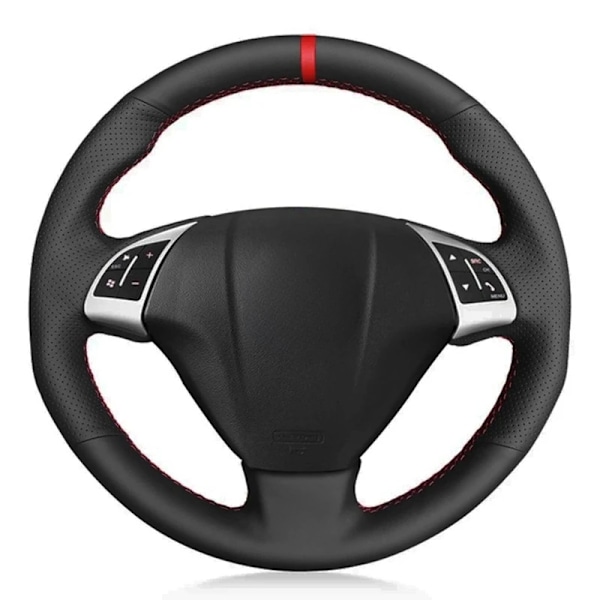 Rattstyrningsöverdrag i mjukt svart konstläder för Fiat Grande Punto Bravo Linea 2007-2019 Qubo Doblò Opel Combo