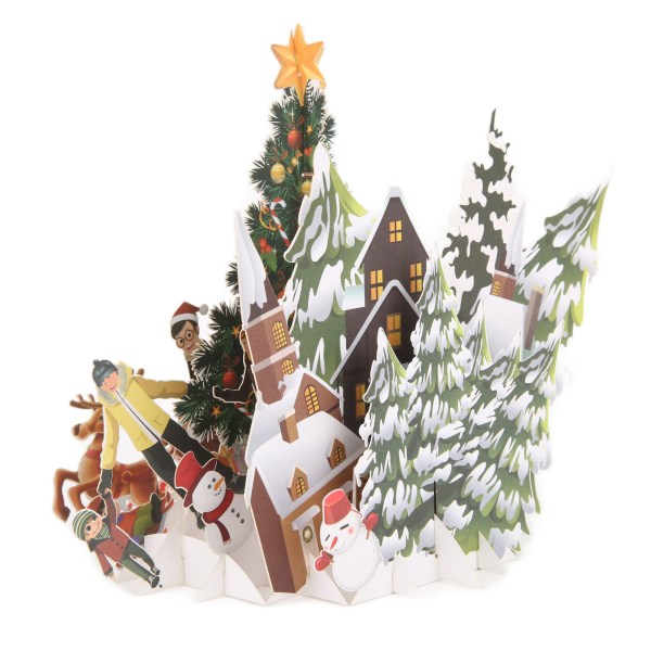 Gratulationskort tredimensionell julfest form dekorativt papper med kuvert