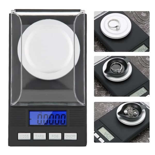 0.001G Hög Precision Mini Bärbar Fickvåg för Smycken med LED Digital Display (10G) Cyan5900