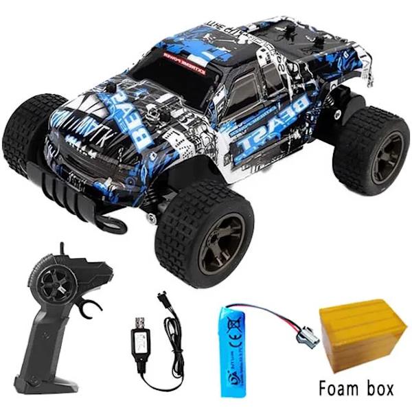 RC Monster Truck Hög Hastighet Off-Road Crawler Drift Radiostyrd Buggy 1/20 Skala Rally Fjärrstyrd Bil Leksaker för Pojkar Blue 1 Battery