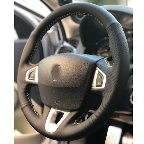 Cardak svart konstläder rattöverdrag för Renault Mégane 3 2009-2014 Scenic 2010-2015 Fluence ZE 2009-2016