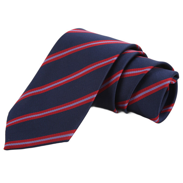 Klassisk stripete slips for menn Slitebestandig polyester silke slips for menn til bryllupsfest forretningsmøte
