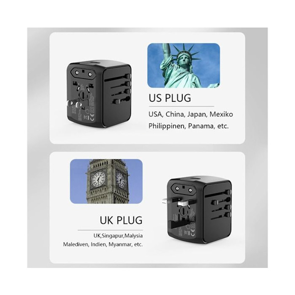 Reseadapter för hela världen, Universal resekontakt, Internationell adapter, Universaladapter