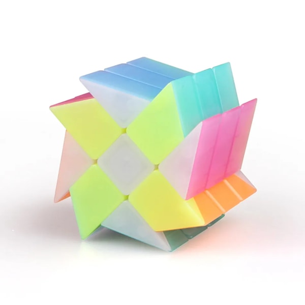 Jelly Färg 2X2 3X3 4X4 5X5 Pyramid Nyckelring Magic Cube Jelly Pedagogisk Cubo Magico Pussel Leksak För Barn Present Windmill
