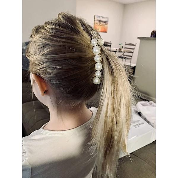 6 st Pärl Strass Hårspännen Barrettes För Kvinnor Flickor Stil 1