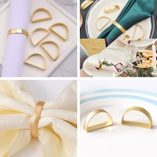 Servettring - Ej Specificerad - D - Metall - Guld - 3,5 cm - Set om 8 Gold