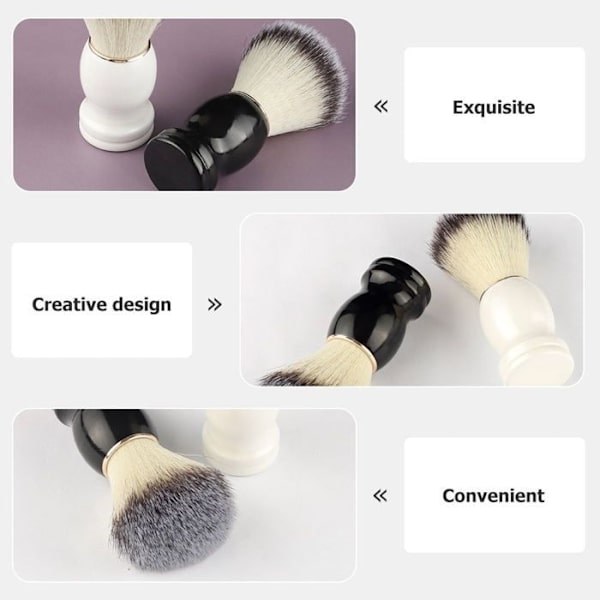 2-pack Herr Skäggborste, Manuell Rakhyvel För Barberarsalong, Professionell, Mångsidig, Ullfiber