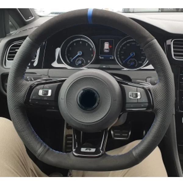 Cardak rattöverdrag i svart mockaläder för Volkswagen Golf 7 MK7 GTI R VW Polo Scirocco 2015 2016 Style 11