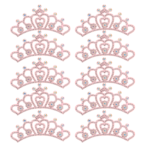 10 kpl strassit Kangas Applikointi Kruunun muotoiset Patches Vaatteet Asusteet8,8x4,5cm Vaaleanpunainen kukkatyyppi
