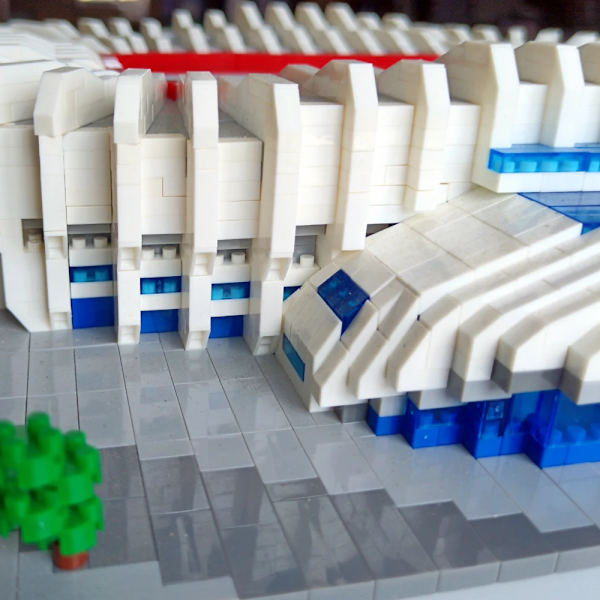 Känd byggd Paris-stil fotbollsstadion modell mikro mini diamantblock kit barn vuxen montera fotbollsplan tegel set pussel leksak Pairs Style Stadium In bag