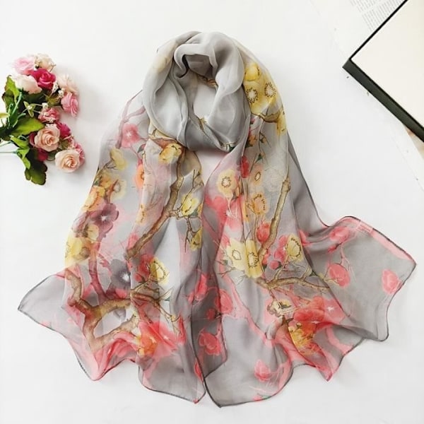Qis-237 Dam Gradient Blomma Georgette Sjal Elegant Bandana Sjal Hijab Solskydd