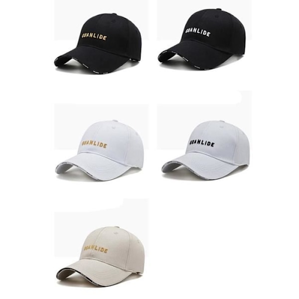 Broderad baseballkeps utomhus justerbar solhatt för män kvinnor - Beige