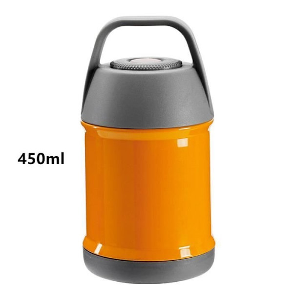 Isolerad matbehållare - Rostfritt stål - 450 ml - Läcksäker - Dubbla lager - Orange Orange