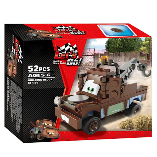 Aoger Pixar Cars 3 Byggstenar Modell Leksak Presentset Blixten McQueen Jackson Farbror Lastbil Pojkens Födelsedag Leksakspresent 52PCS(.101) No Box