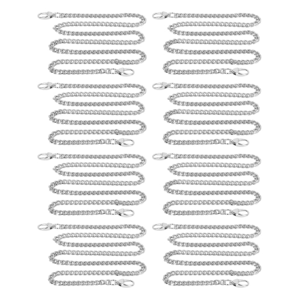 8 st 1m aluminium kantkedja Rostsäker tvinnade länkar Oval spänne väska Kedja för DIY Halsband Armband Smycken Göra Silver