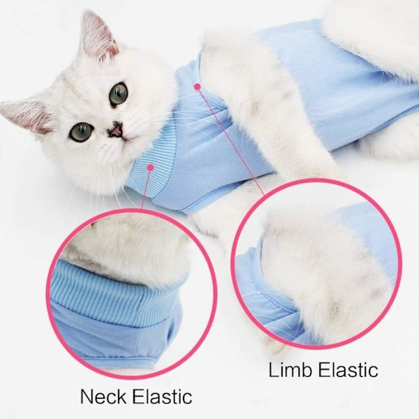Kattdräkt Efter Operation Anti-slick Kläder (M, Blå)