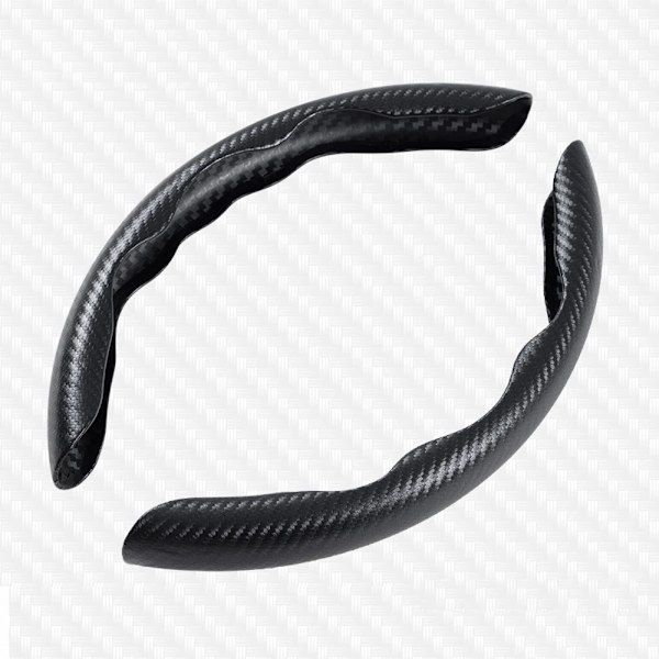 Kolfiberläder rattöverdrag mikrofiberläder pvc rattförstärkare halkfritt överdrag antislip förstärkare överdrag universell black