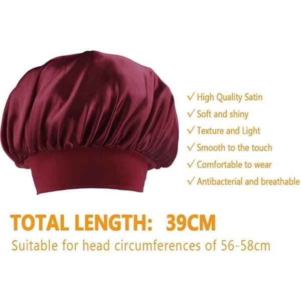 2 st Satin Sovmössa Nattmössa Bred Elastisk Satin Sovmössa Andningsbar Skönhetshår Bonnet