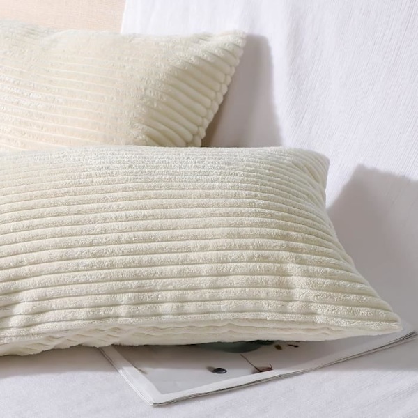 St Corduroy Kuddfodral, Dekorativt Kuddfodral, Soffkuddfodral (Beige 30 X 50 Cm)