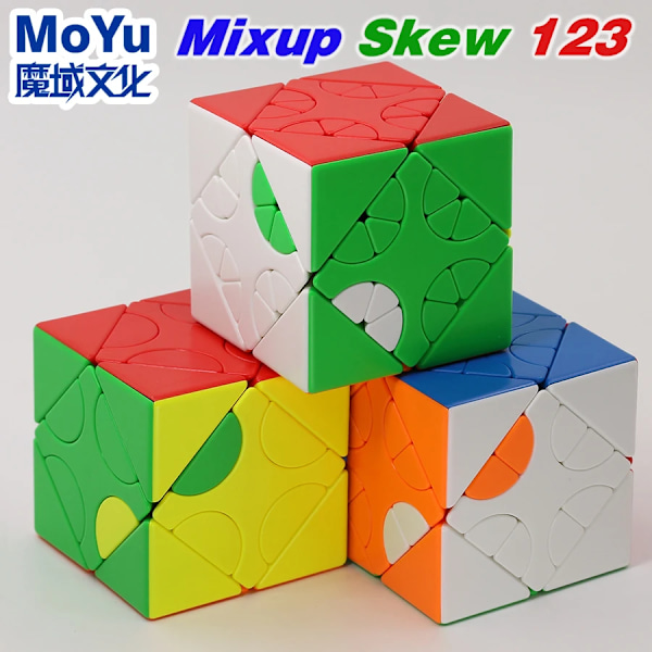Skew Cube 3X3 Mixup Magiskt Pussel Stickerless 6 Sidor Hunyuan Vridande Cubo 1 2 3 Professionellt Pedagogiskt Leksaksspel Mxup Skew 1and2and3