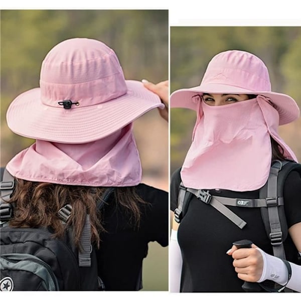 Fiskehatt för män och kvinnor UV-solskydd bred brätte rosa nag